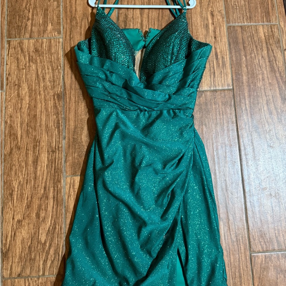 Elegant Green Glitter Dress